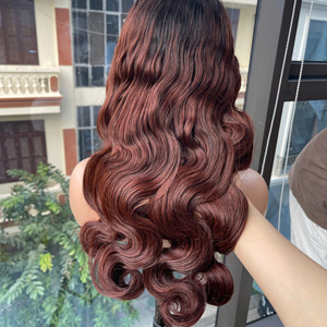 Peluca vietnamita virgen de onda de cuerpo marrón degradado de lujo para mujer, cabello humano de tendencia hermosa, al por mayor precio de fábrica, cabello crudo - Product Image 4