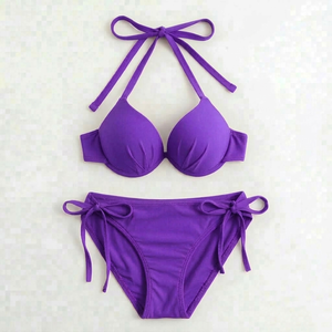 Traje de Baño Sexy para Mujer, Micro Tanga, Bikini Triangular, Conjunto de Bikini con Tiras, Traje de Baño con Parches, Push-Up - Product Image 6