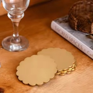Ensemble de sous-verres ronds élégants en métal, tapis décoratifs pour boissons, pour table basse, salle à manger, restaurant, hôtel, bar - Product Image 1