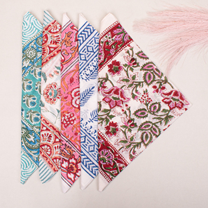 Pañuelo/bandana ecológico de primera calidad, accesorio de moda con estampado a bloques de primera calidad. - Product Image 6