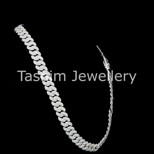 Cadena de eslabones cubanos de 10 mm y 20 pulgadas de ancho, estilo hip hop, unisex, de plata S925 chapada en oro rosa, para moissanita de corte brillante certificado - Product Image 4