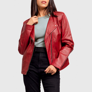 Nueva Chaqueta de Cuero para Mujer, Estilo Casual, Color Sólido, Fabricada con Cuero Genuino de la Mejor Calidad - Product Image 4
