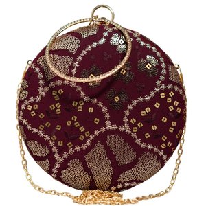 Bridal Round Embroidered <b>Clutch</b> Bag Luxury <b>Wedding</b> Evening Handbag for Women Occasions - Product Image 2