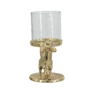 Rabbit Figural Candle <b>Stand</b> with Clear <b>Glass</b> <b>Holder</b> for Easter Home Decoration - Product Image 3
