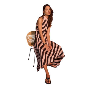 Vestido maxi informal con estampado floral para mujer, vestido con cuello cuadrado y aberturas - Product Image 3