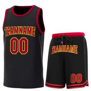 Maillots de basket-ball sans manches respirants pour hommes avec impression numérique, antibactériens, 100% polyester, couleurs et tailles personnalisées - Product Image 4
