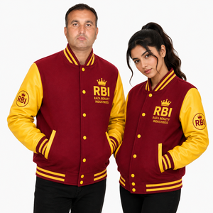 Blouson universitaire réversible en laine de baseball personnalisé, style Letterman, respirant, avec logo brodé fini, qualité supérieure - Product Image 5