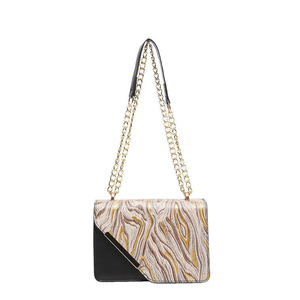 New Arrival High End Contrasting Color Chain Button Two Genuine Leather Shoulder Bag Summer Fashion Women's <b>Square</b> Handbag Purse - Product Image 5
