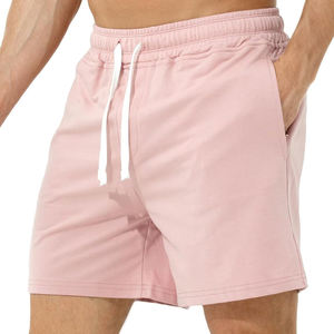 Pantalones Cortos de Algodón Rosa Sólido para Hombre, Cintura con Cordón, Uso Casual, Transpirables, Corte Medio, con Bolsillos, Proveedor Mayorista, LOGO Personalizado - Product Image 1