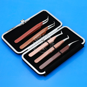 High Quality Nude Color 90 Degree Eyelash Extension Tweezer Fiber Tip Customizable Stainless Steel Tool for Lash Styling - Product Image 1