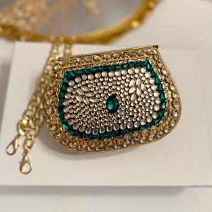 Pochette de soirée élégante en laiton avec pompon, sac à main de luxe pour femme, idéal pour les fêtes et mariages - Product Image 4