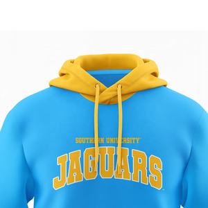 Blue Gold Sororities Custom Printed Pull-Overs <b>Hoodies</b> 100% Cotton 340g Anti-shrink University Logo Print Knitted Sweatshirt - Product Image 2
