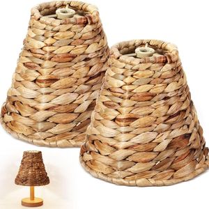 Abat-jour suspendu en jacinthe d'eau naturelle, fait main, en osier et bambou, pour la décoration de la maison et du jardin (vente en gros) - Product Image 2