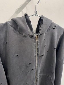 Sudadera con Capucha para Hombre, con Logotipo Personalizado Bordado, 100% Algodón, Lavado Vintage, Estilo Desgastado, Lavado Ácido - Product Image 2