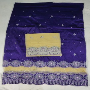 La tradition intemporelle nigériane : George Wrapper Florals, tissu taffetas de haute qualité, idéal pour les tenues de fête. - Product Image 1