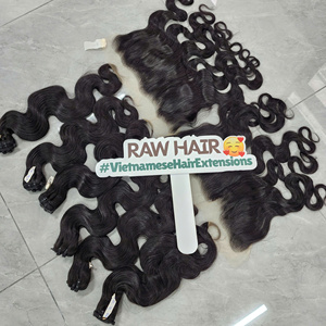 GUGU HAIR Cabello Humano Virgen Vietnamita Ondulado Natural, Tejido a Máquina con Doble Trama, Frontal Súper Doble, Grueso, Sedoso, Liso, Ombre - Product Image 5