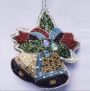 Adorno de Campanas Navideñas de Lujo con Cuentas, Hecho a Mano, Decoración para Árbol de Navidad, Venta al por Mayor, Artesanía de Boutique por PR India Legacy - Product Image 1