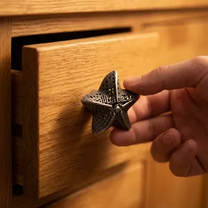 Starfish Cast Iron Cabinet <b>Knobs</b> Handles | Durable Traditional Design for Kitchen Living Room School Cabinets/<b>Drawers</b> Home <b>Decor</b> - Product Image 2