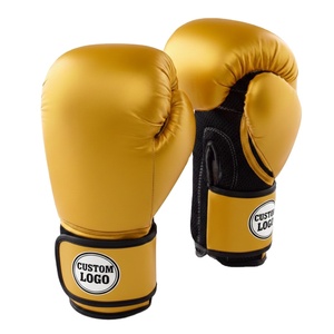 Guantes de Boxeo Personalizados OEM, Guantes de Entrenamiento de Piel Sintética Dorada - Product Image 2