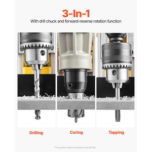 Trapano Magnetico Elettrico 1450W con 6 Punte per Foratura, Velocità Variabile e 2 Diametri di Foratura, 2878 Lbf - Product Image 3