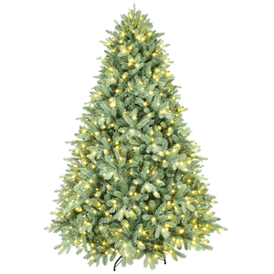 Albero di Natale Artificiale Blu Verde Tinto 2,1m con 2518 Rami Misti PE/PVC, 700 Luci LED Bianco Caldo, Filo di Ferro con Memoria - Product Image 1