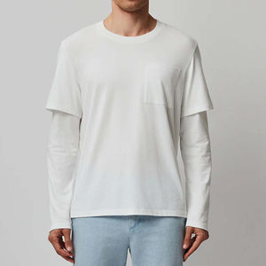 Nouveauté 2024 T-shirts personnalisés pour hommes en coton 100% 280gsm, effet délavé, manches longues, écologiques, respirants - Product Image 5