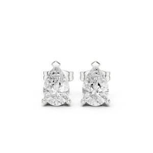Boucles d'oreilles clous en diamant de laboratoire taille poire 2.10CTW, or jaune 9K, 3 griffes, vente en gros, OEM, bijoux fins - Product Image 4