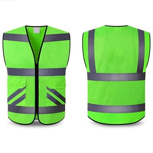 Gilet de sécurité haute visibilité en polyester pour hommes, vêtements de travail réfléchissants, poches, fermeture éclair, antistatique, coupe-vent, vêtements de travail de protection - Product Image 1