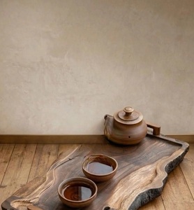 ถาดเสิร์ฟไม้วอลนัทขอบธรรมชาติ ถาดไม้สไตล์เรสติกพร้อมหูจับ เป็นมิตรกับสิ่งแวดล้อม พกพาสะดวก ใช้สำหรับจัดเลี้ยงและใช้ในบ้าน - Product Image 1