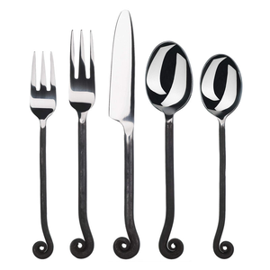 Juego de cubiertos de acero inoxidable de calidad alimentaria al por mayor, cubertería tradicional plateada para la cena en casa a precio económico. - Product Image 6
