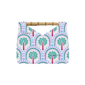 Bolsos de fiesta de noche de capacidad media con forma de D, con cuentas florales, cierre magnético personalizado y asas de bambú, bolsos personalizados, bolsos temáticos. - Product Image 4
