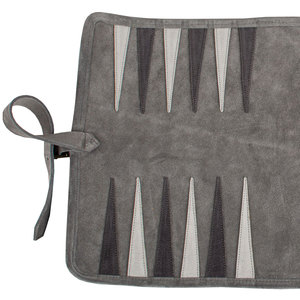 Custom Foldable Portable Luxury Leather Travel <b>Backgammon</b> Roll <b>Set</b> for Party Use - Product Image 4