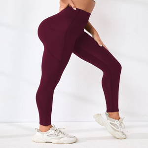 Leggings personnalisés pour femmes à taille haute et effet push-up, fournisseur OEM, marque privée, pantalons de fitness et de yoga, directement de l'usine - Product Image 4