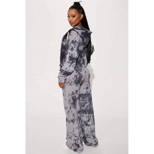 Conjunto Deportivo Personalizado para Mujer, Diseño Vintage con Estampado, Lavado Ácido, Pantalones Lisos de Alta Calidad, Sudadera con Capucha - Product Image 2