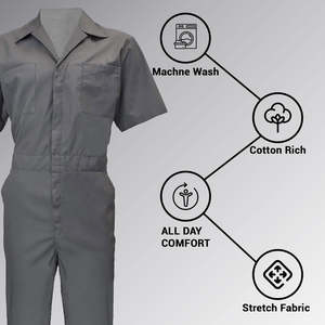 Combinaison de travail en coton pour homme NESTA SPORTS, manches courtes, haute qualité, imperméable et ignifuge, pour la sécurité dans l'industrie pétrolière et gazière - Product Image 5