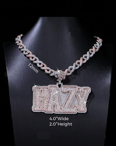 Colgante de letra de diseño personalizado glamoroso en plata de ley con VVS Moissanite Diamond Sparkling VVS Diamond charm diseño de moda - Product Image 4