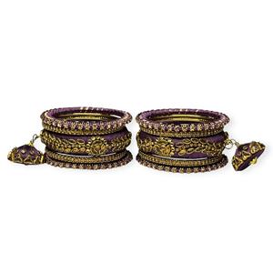 Ensemble de bracelets empilables tendance en perles d'imitation plaqué or violet, les plus vendus, pour mariage et occasions festives - Product Image 3