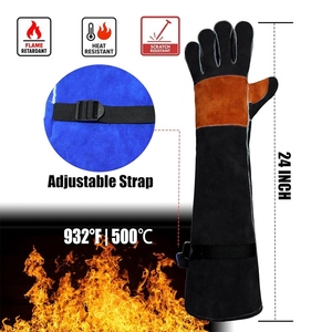 Guantes de Soldadura de Cuero Reforzado, Resistentes a la Abrasión, de Larga Duración, para Trabajo Pesado y Protección contra Incendios - Product Image 2