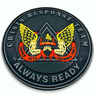 Patchs en caoutchouc PVC personnalisés 2D/3D en relief, motif floral, double face, avec support en silicone thermocollant - Product Image 3