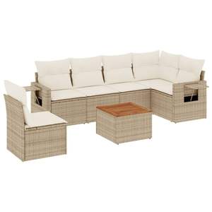 Ensemble de canapés de jardin beige pour meubles de patio - Product Image 2