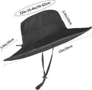 Chapeau de soleil unisexe à large bord avec sangle réglable, maille respirante, couleur unie, pour la plage, l'été, décontracté, pour adultes - Product Image 3