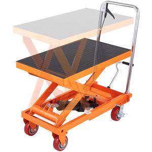 Carrello Elevatore Idraulico Manuale a Forbice Singola, Capacità 500 kg, Altezza di Sollevamento 90 cm, 4 Ruote Antiscivolo per Carico - Product Image 4