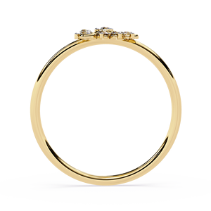 Bagues de luxe en or pur 18 carats, motif floral, diamant naturel rond brillant de 0,17 carat pour bagues de fiançailles pour femmes - Product Image 4