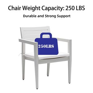 Patio esterno in alluminio sedie fisse da pranzo 4 pz con cuscini in tessuto Sunbrella per esterni, piedini affusolati, grigiastro - Product Image 5