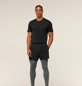 <b>Men's</b> Gray <b>Compression</b> Leggings Full Length Elastic Waist Solid Color Athletic <b>Tights</b> Spandex Nylon Material - Product Image 4
