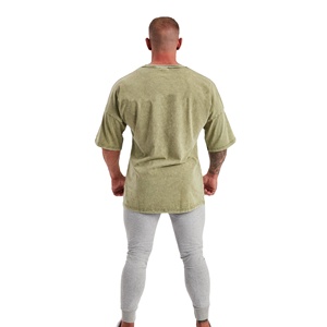 เสื้อยืดผู้ชายทรงโอเวอร์ไซส์ผ้า100% คอตตอนซักเสื้อสไตล์ฮิปฮอปพร้อมโลโก้ออกแบบได้ตามต้องการ - Product Image 4