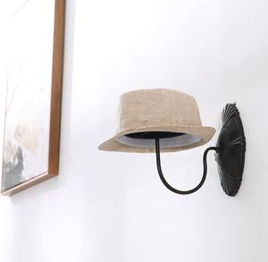 Porte-chapeaux mural décoratif en métal noir de style vintage pour l'entrée et la décoration intérieure - Product Image 2