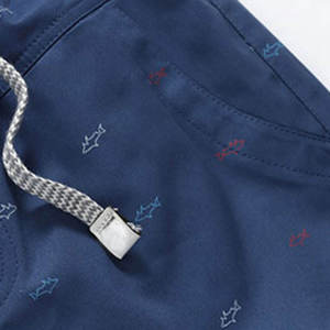 Navy Blue Printed Men Shorts <b>Elastic</b> Waist Drawstring Casual Summer Breathable Comfortable Premium Quality Shorts - Product Image 3