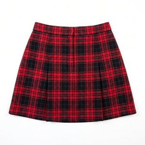 Jupe mini plissée en laine à carreaux pour femme, style tartan classique, décontractée, fabrication OEM ODM, couleurs personnalisées, faible MOQ - Product Image 4