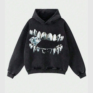 Sudadera con capucha de alta calidad, a la moda, con cremallera, estampada, fabricada en fábrica, a precio económico, para hombre. - Product Image 1